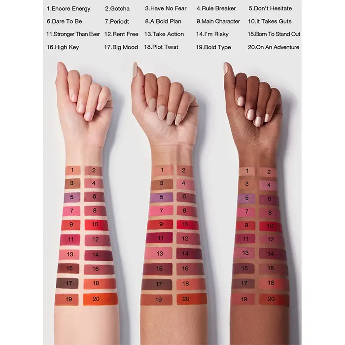 تصویر رژ لب مات شیگلم بر روی تنازپوستی متفاوت | مه چهر