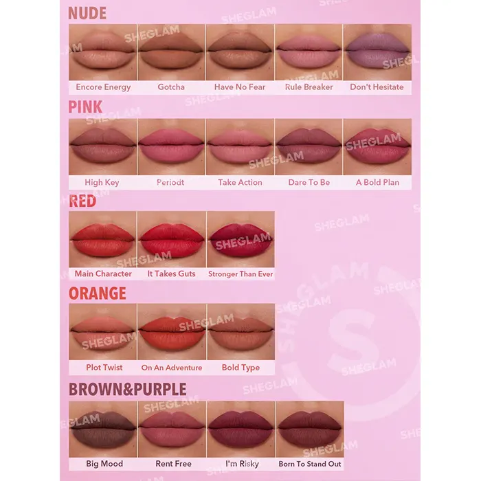 تصویر رنگ های رژ لب مات شیگلم | مه چهر