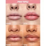 قبل و بعد بالم لب رنگی ژله ای مغذی شیگلم مدل ملو ژلو رنگ Pink Topaz | مه چهر